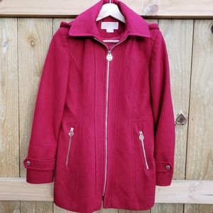 MICHAEL KORS | Deep Red Hooded Coat